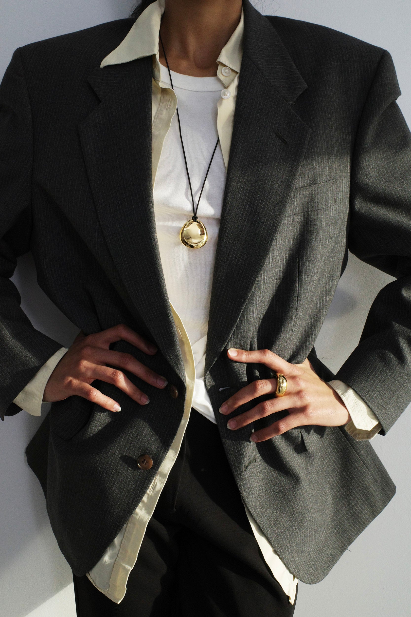 Concave Pendant Necklace - Gold