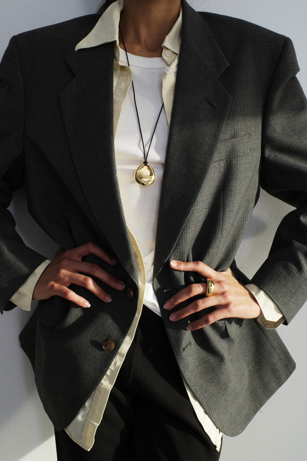 Concave Pendant Necklace - Gold
