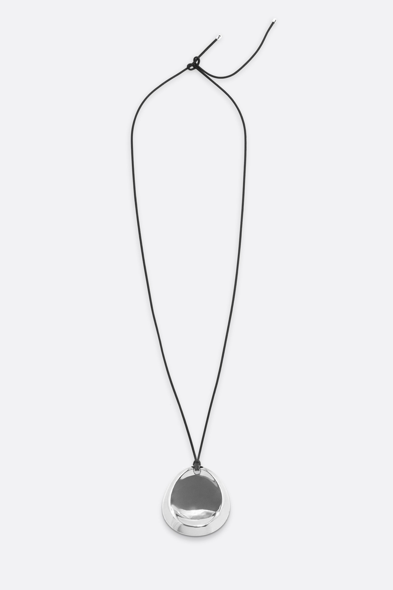 Concave Pendant Necklace - Silver