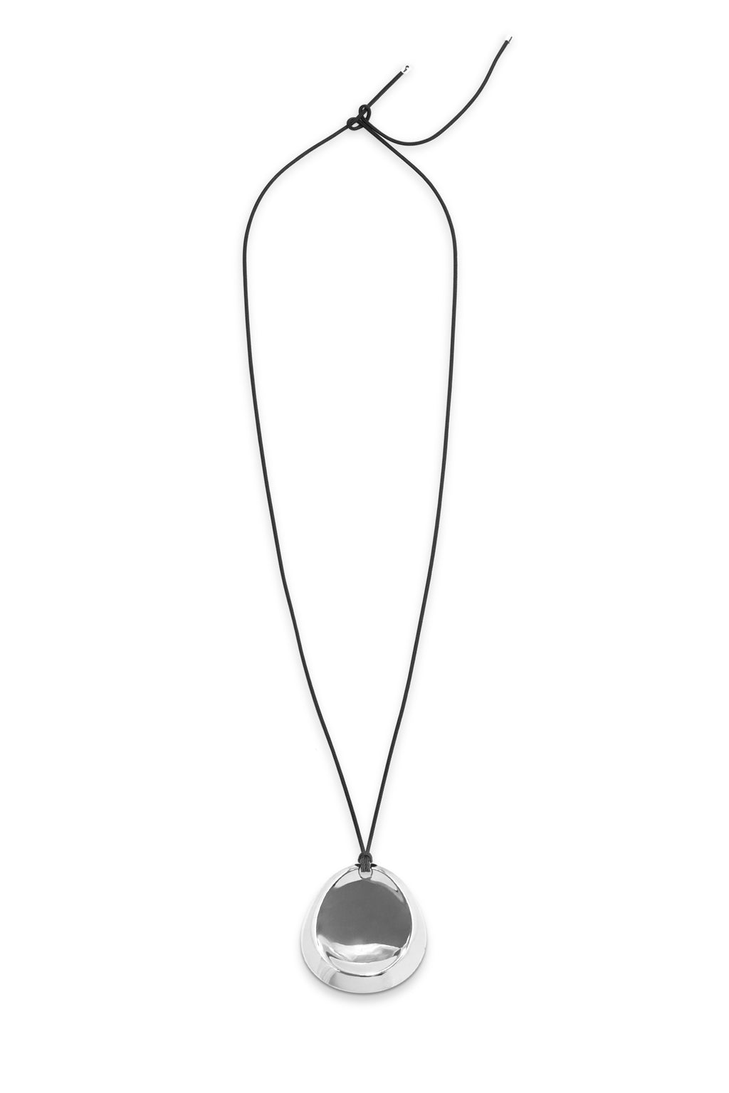 Concave Pendant Necklace - Silver