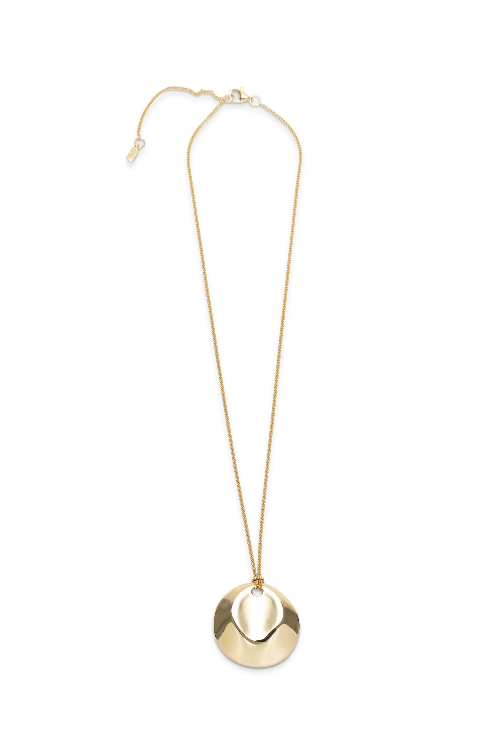 Dented Medallion Necklace - Gold