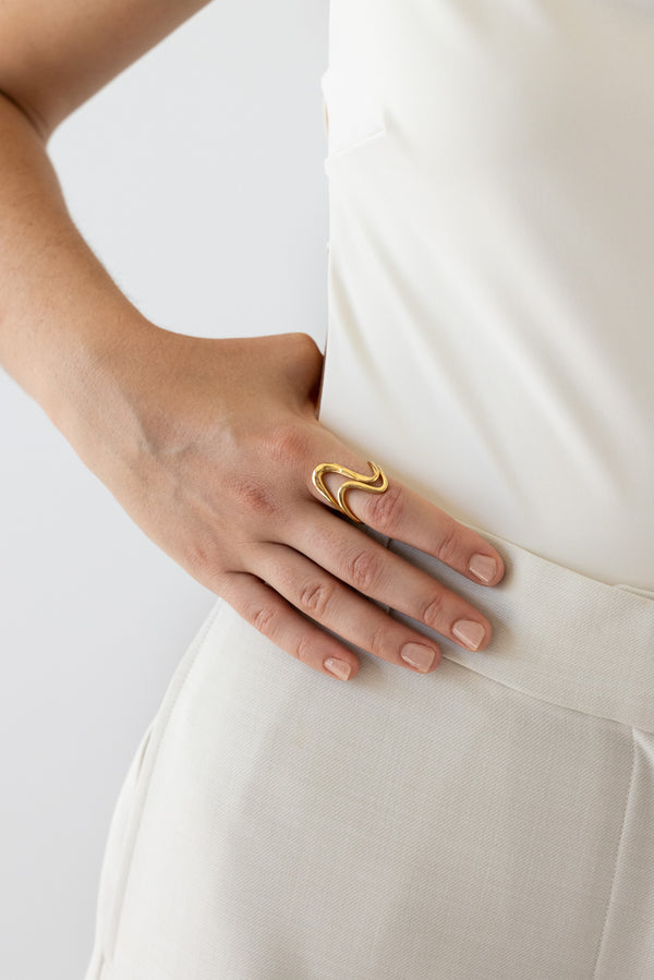 Swirl Ring - Large - Gold