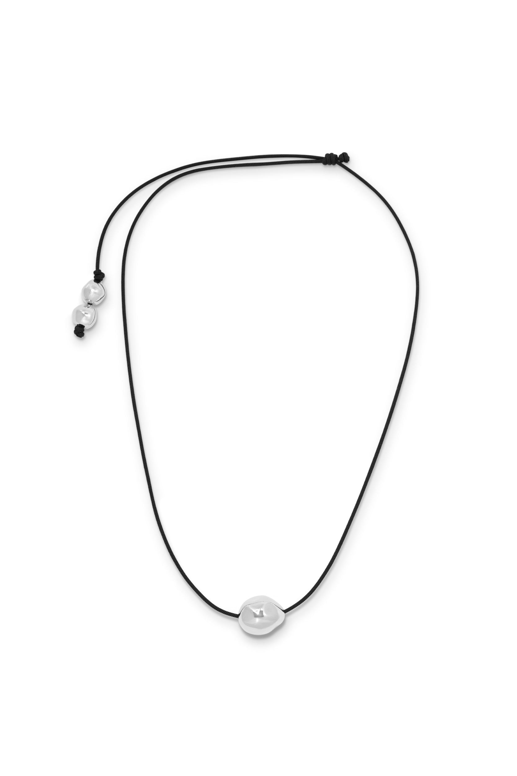 Figure Cord Necklace - Silver