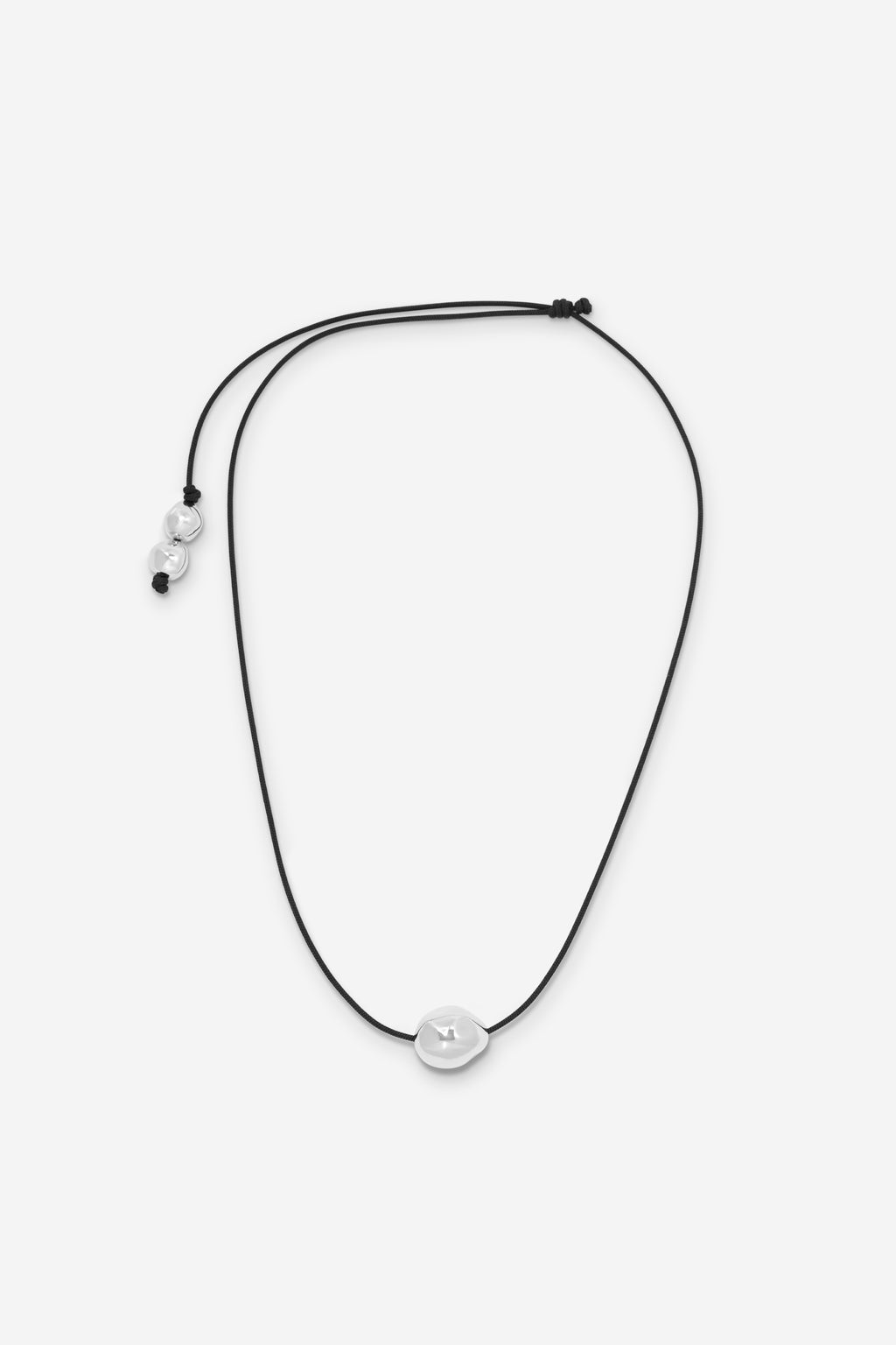 Figure Cord Necklace - Silver