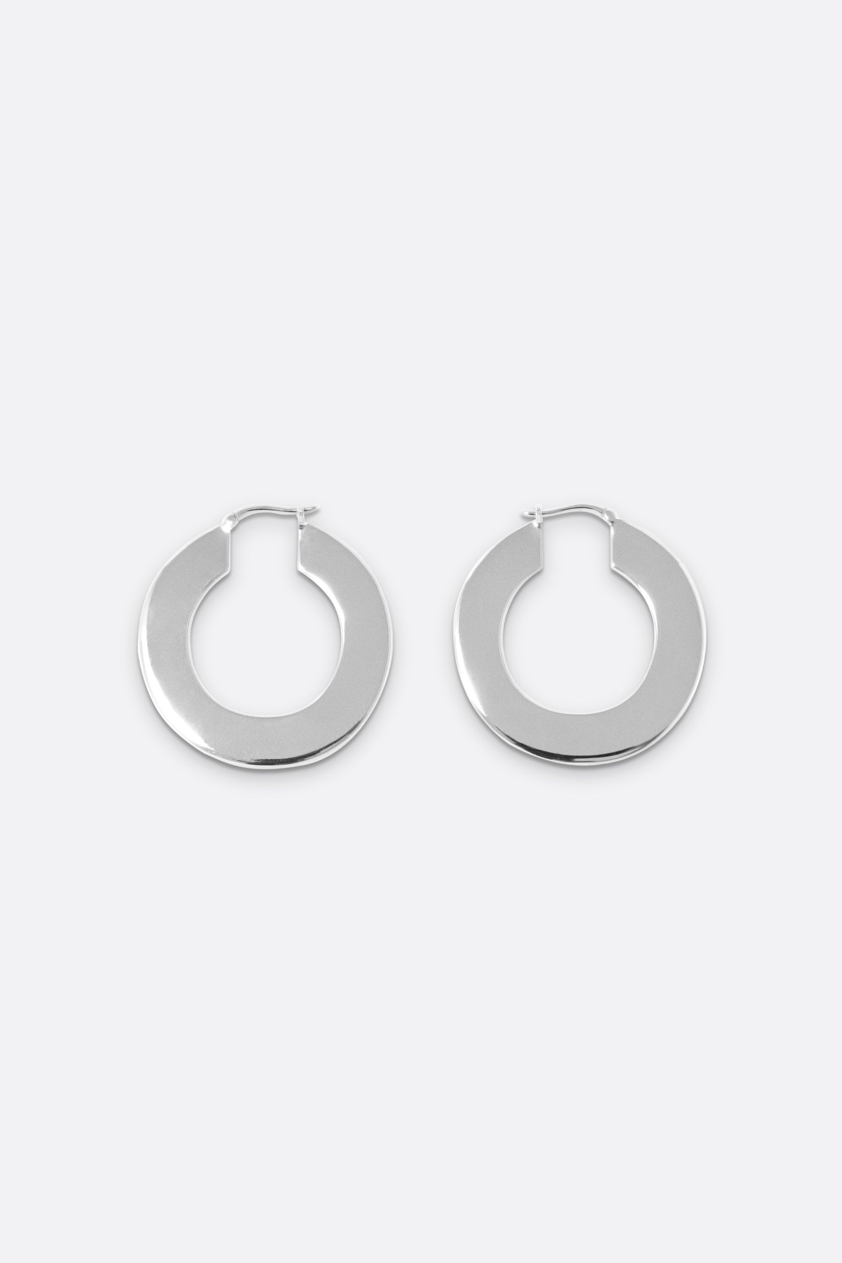 Flat Hoops - Silver