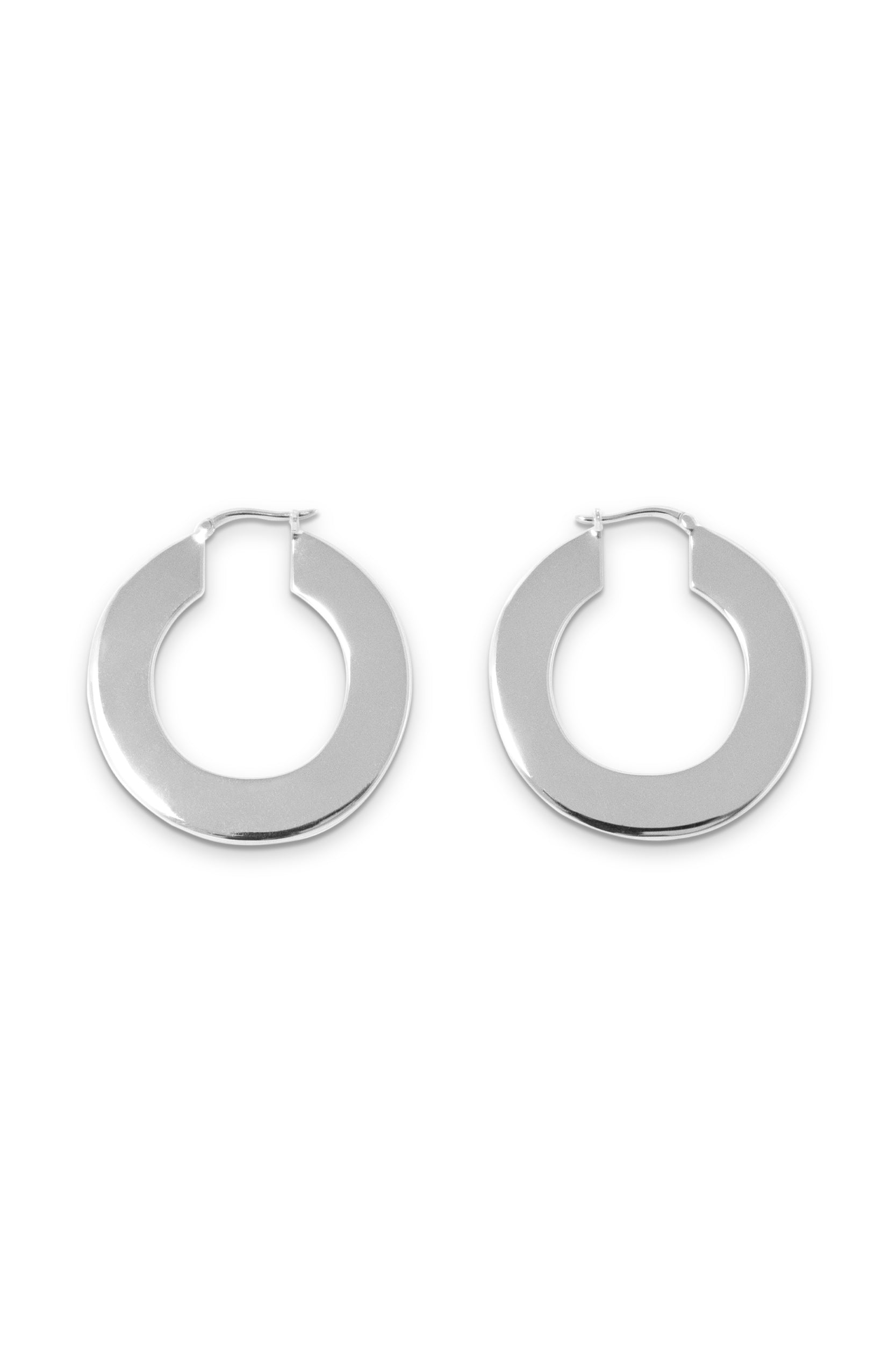 Flat Hoops - Silver