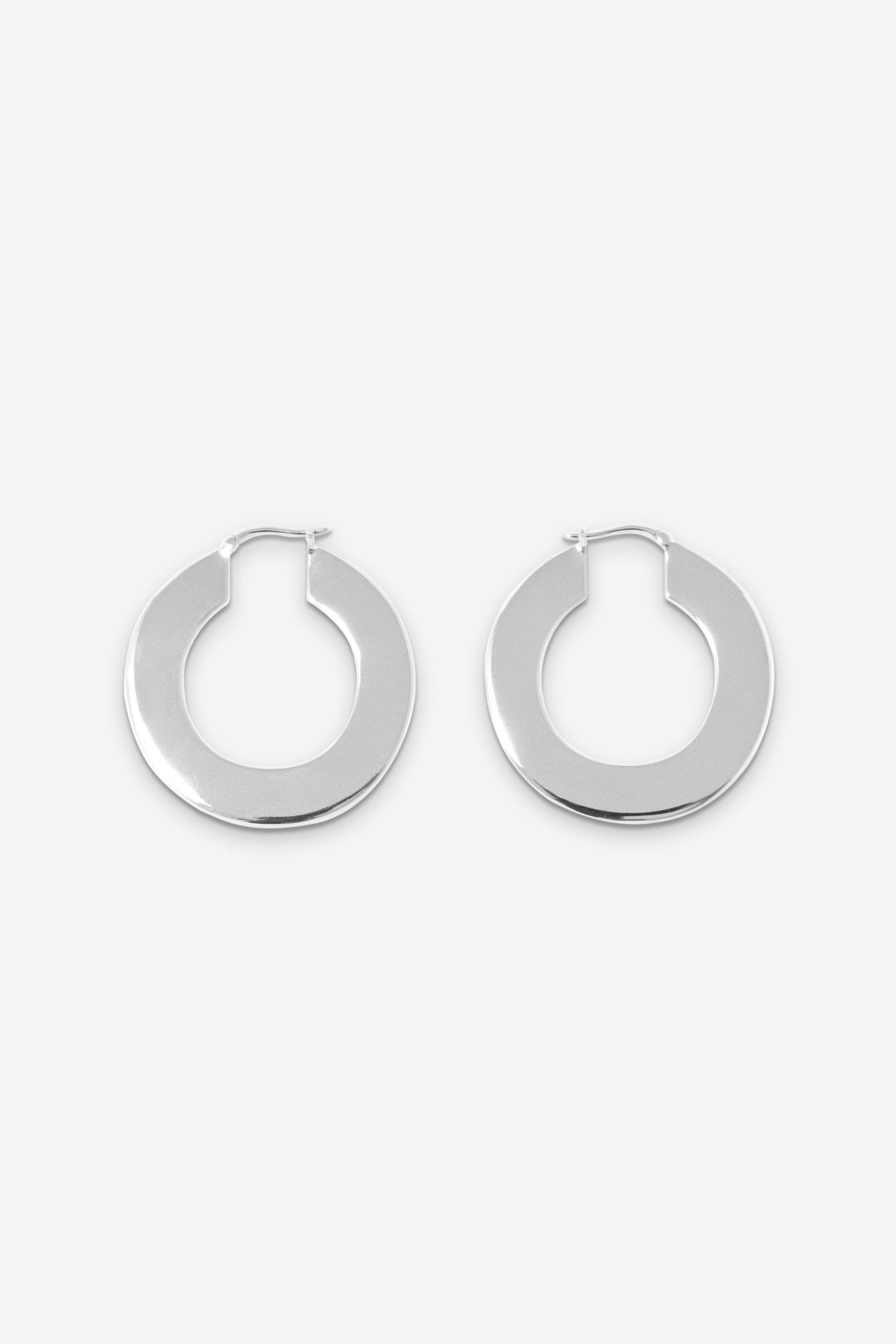 Flat Hoops - Silver