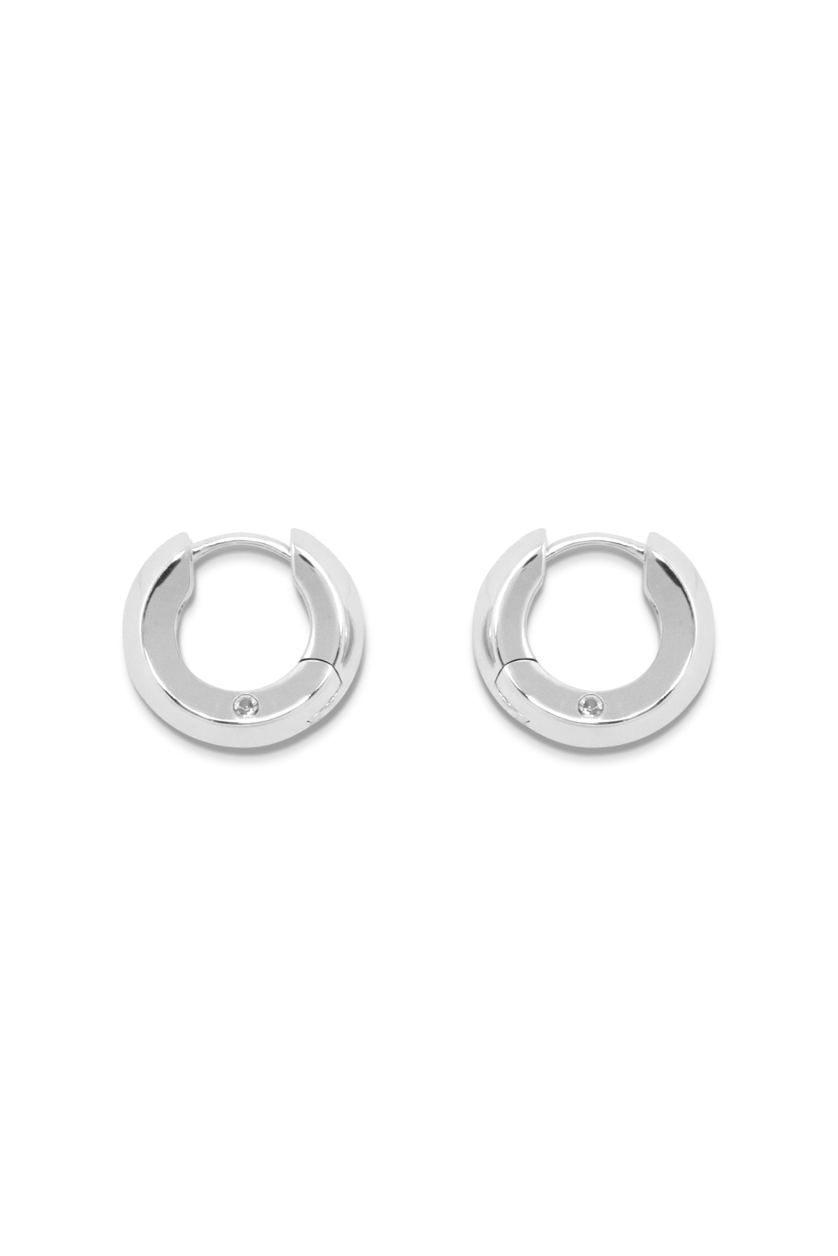 Low Beam Hoops - Topaz - Large - Silver