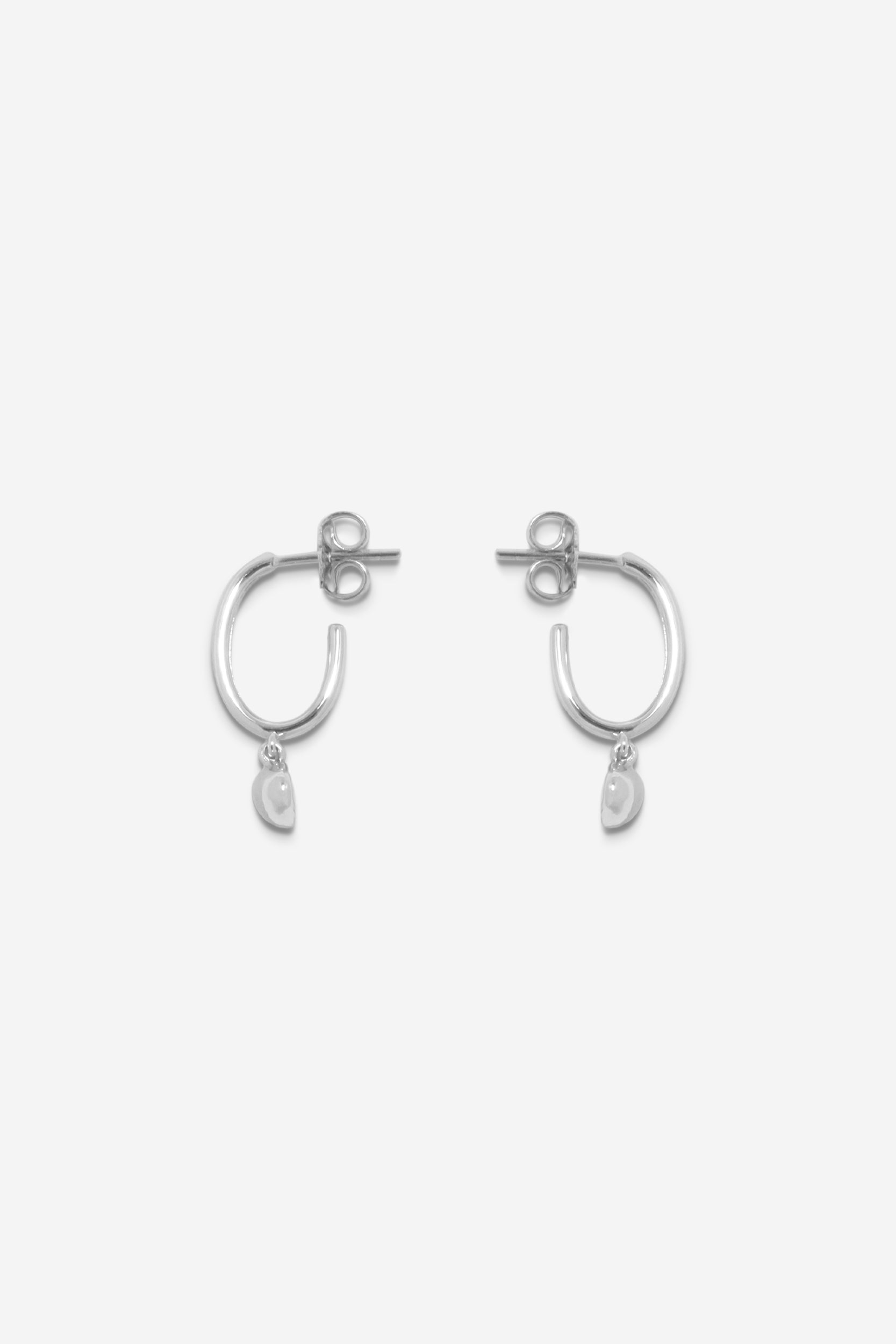 Mini Drop Hoops - Silver