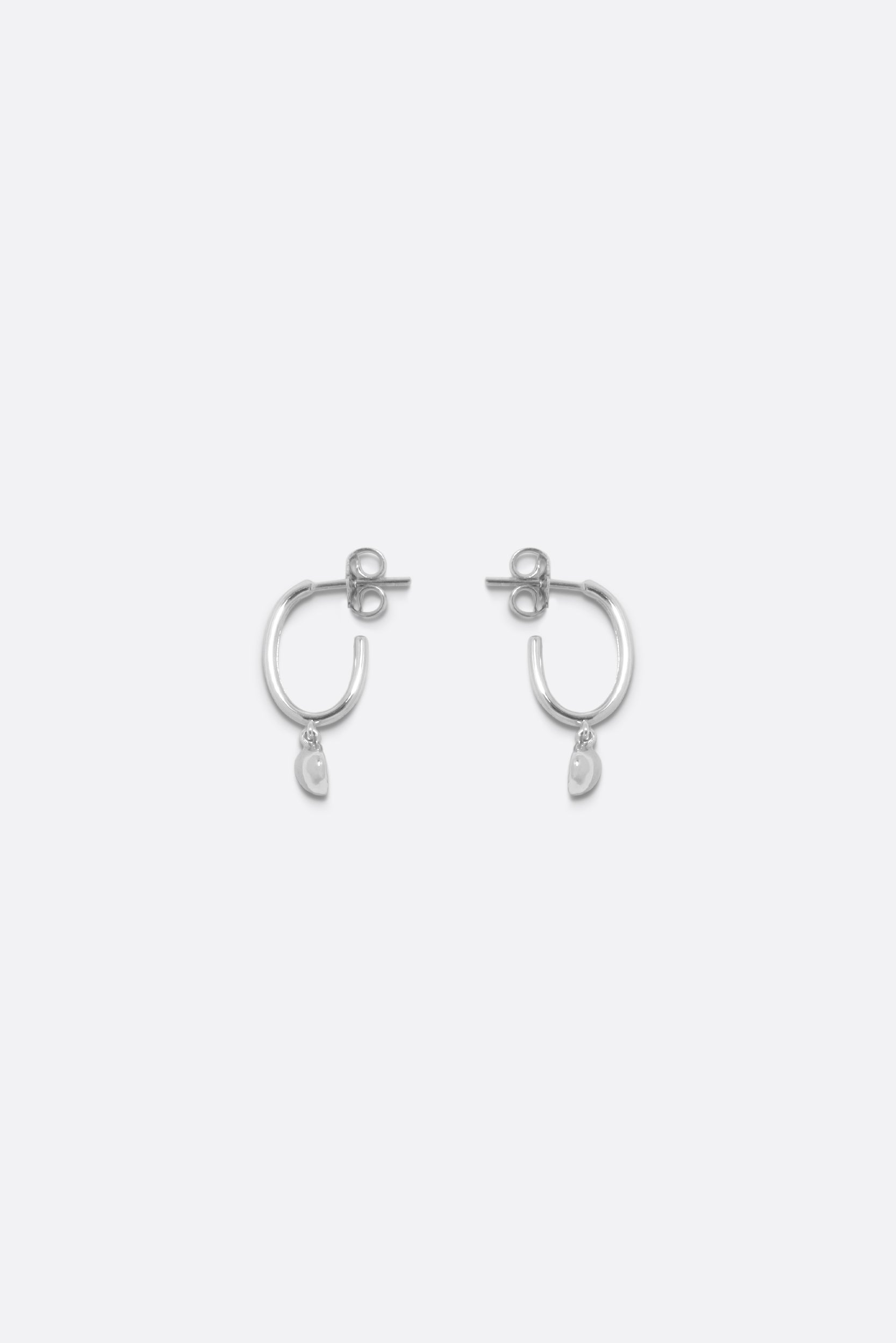 Mini Drop Hoops - Silver