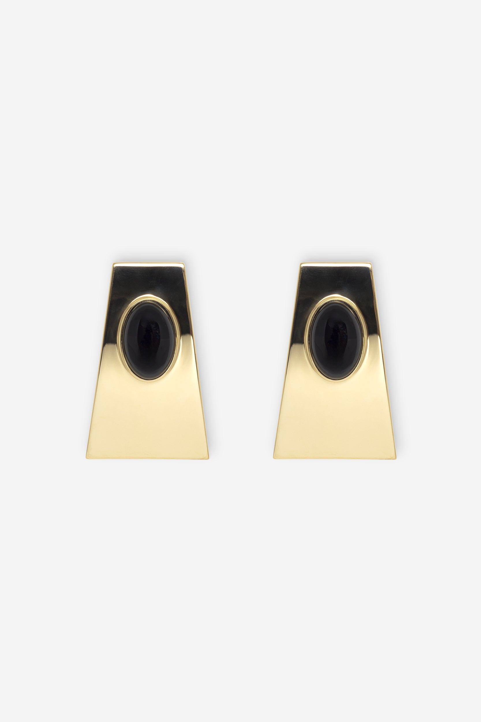 Cabochon Earrings - Gold