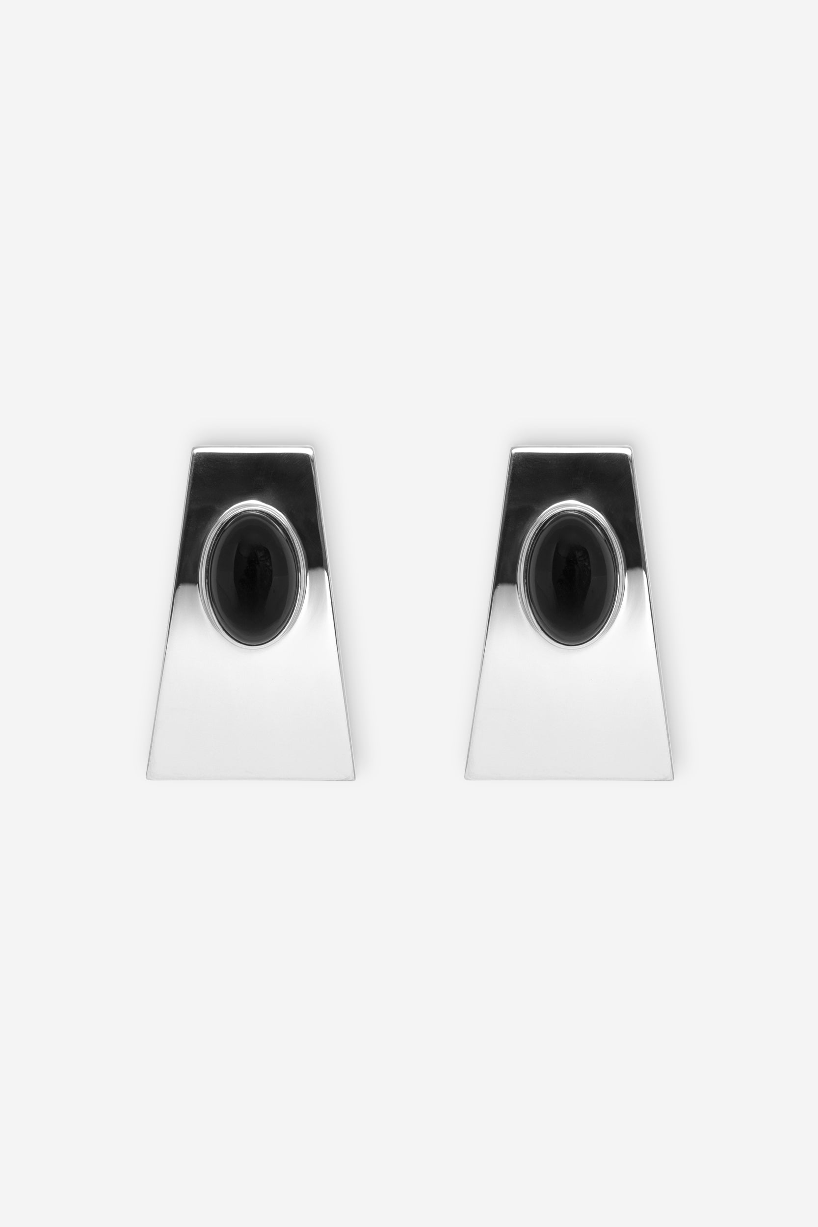 Cabochon Earrings - Silver