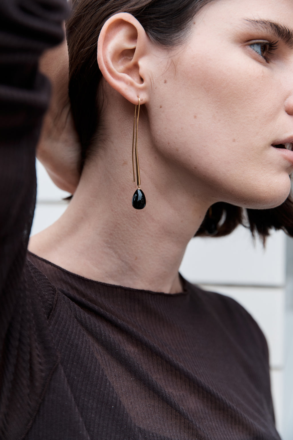 Cusp Onyx Earrings - Gold | Pre-Order