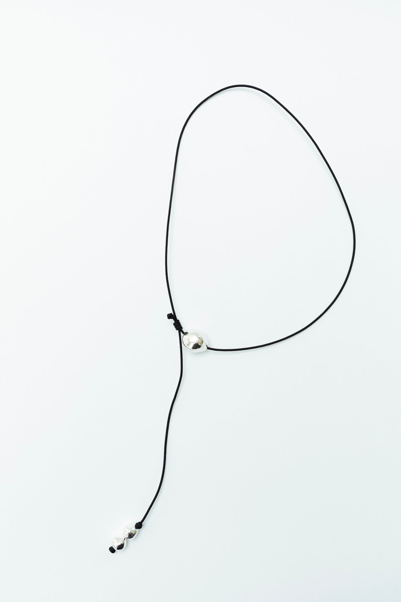 Figure Cord Necklace - Silver