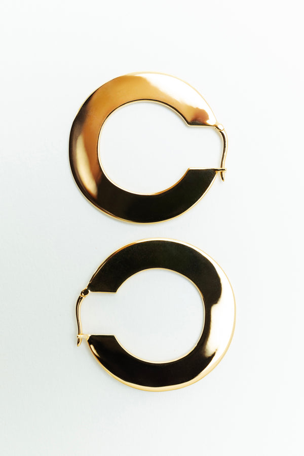 Flat Hoops - Gold