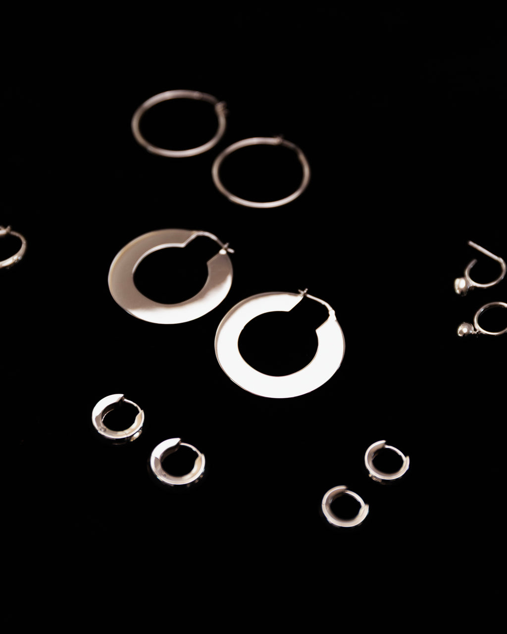 Flat Hoops - Silver