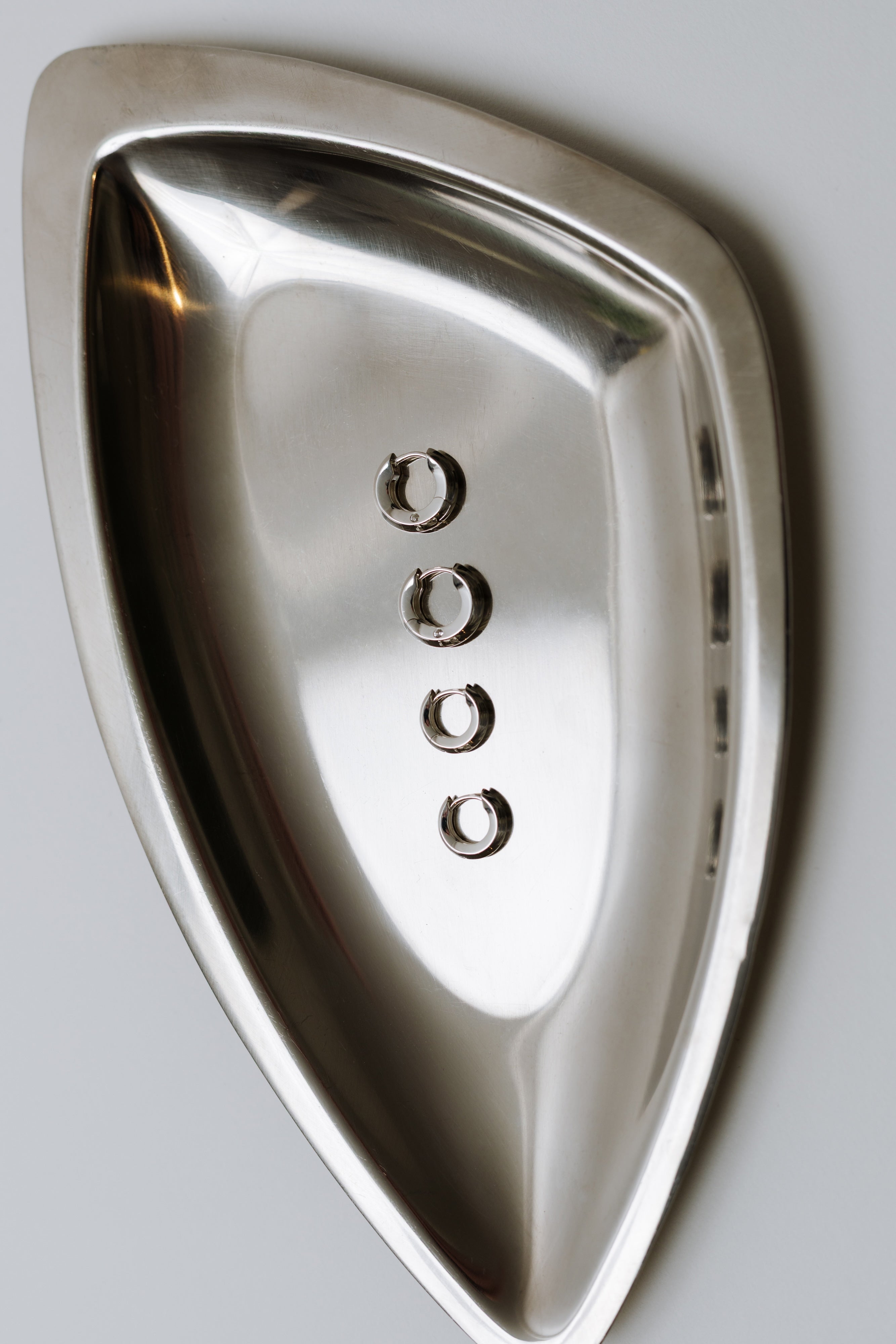 Low Beam Hoops - Topaz - Large - Silver