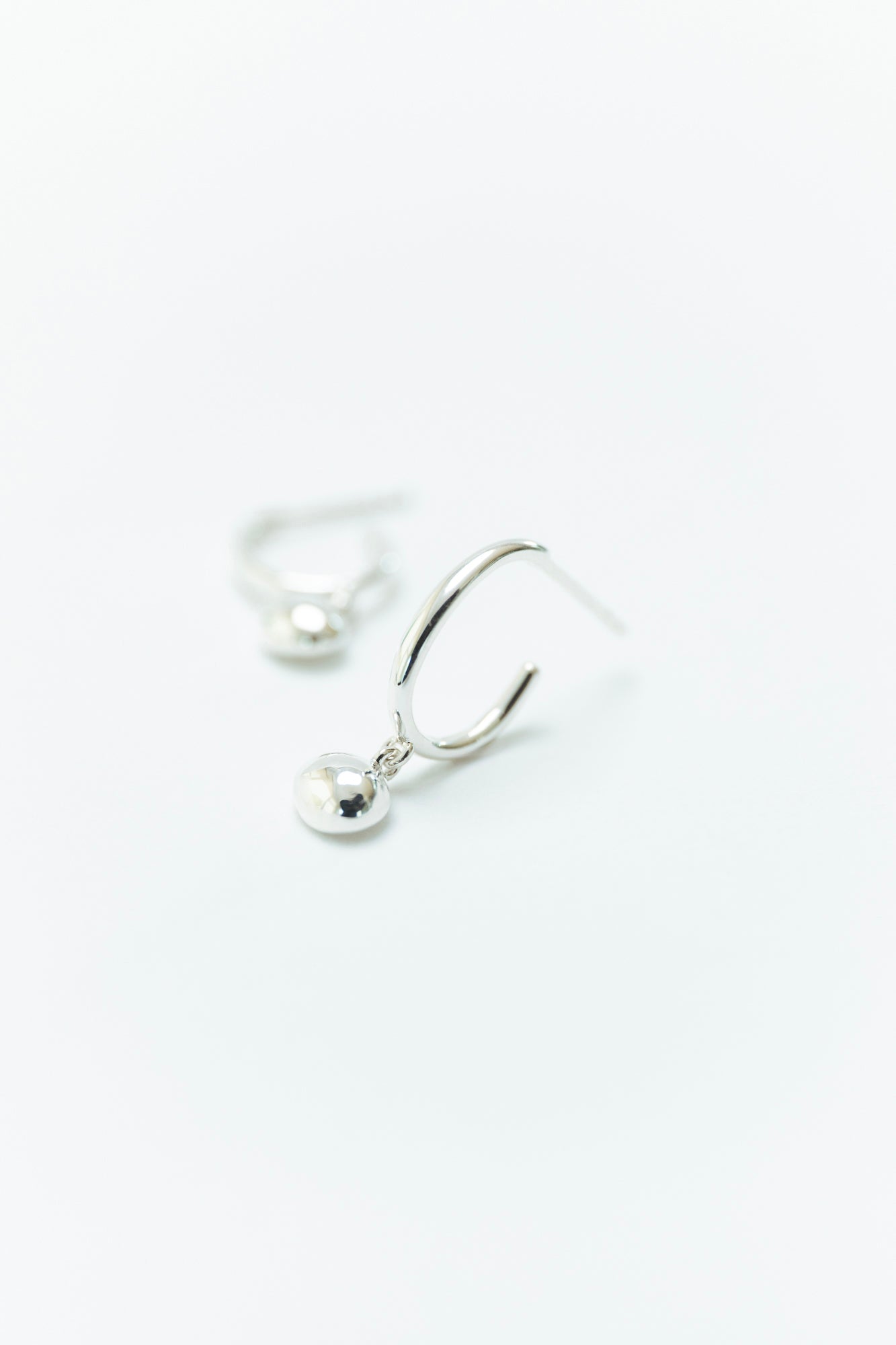 Mini Drop Hoops - Silver
