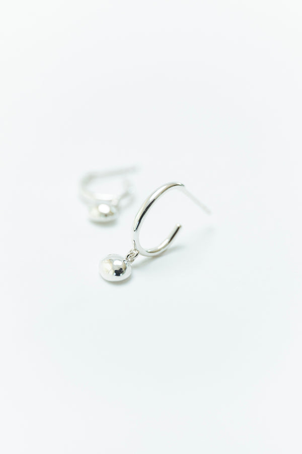 Mini Drop Hoops - Silver