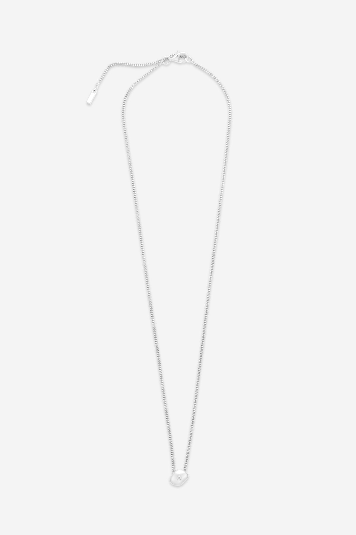 Mini Gemstone Drop Necklace - Silver