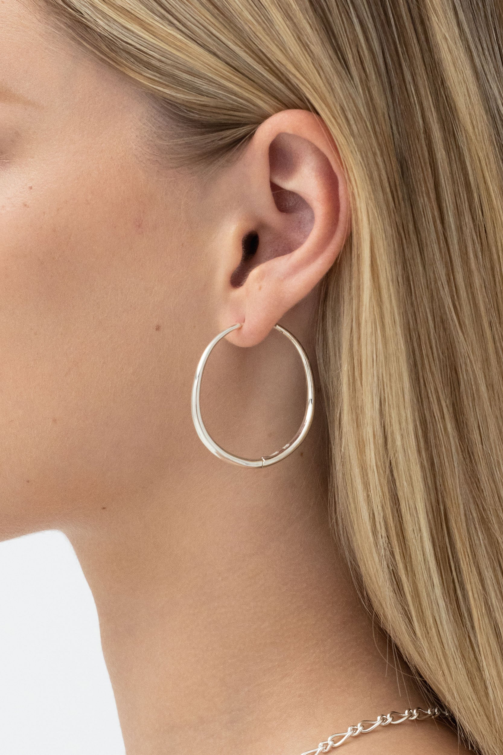 Momento Large Hoops - Silver