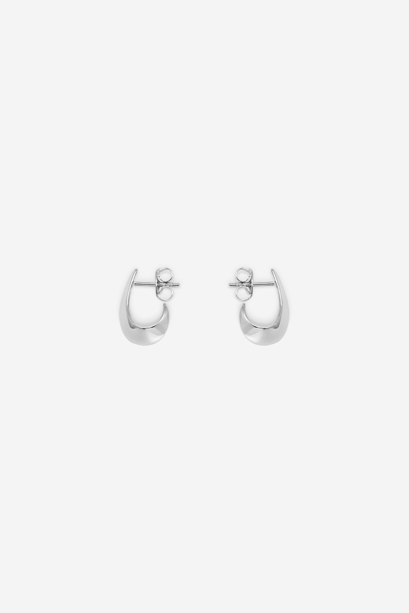 Saucer Mini Hoops - Silver