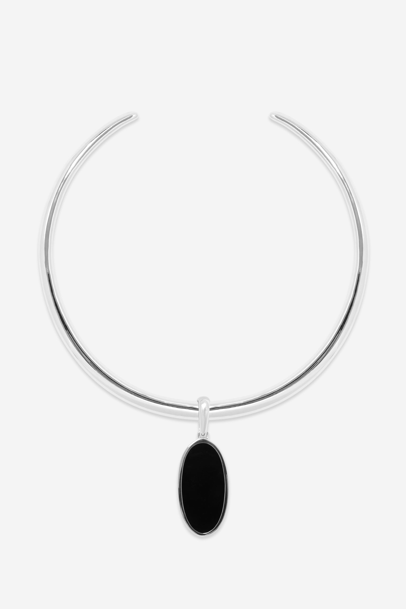 Versus Collar Necklace with Eclipse Pendant - Silver