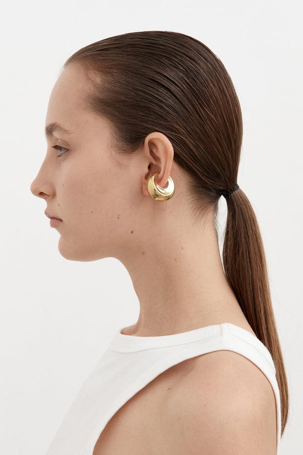 Concave Ear Cuff - Large - Gold