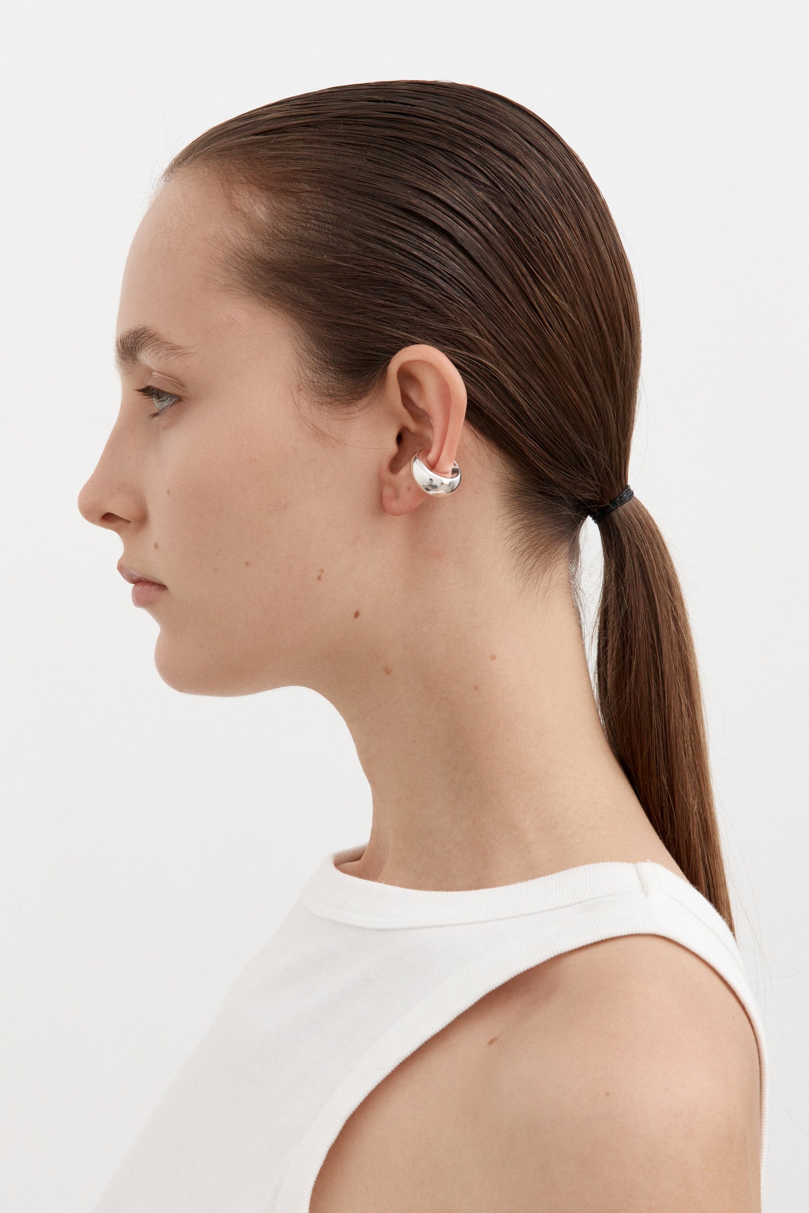 Concave Ear Cuff - Small - Silver