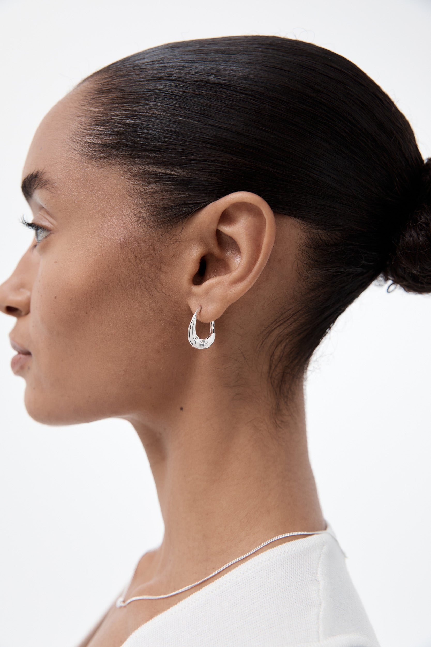 Daija Hoop - Small - Silver