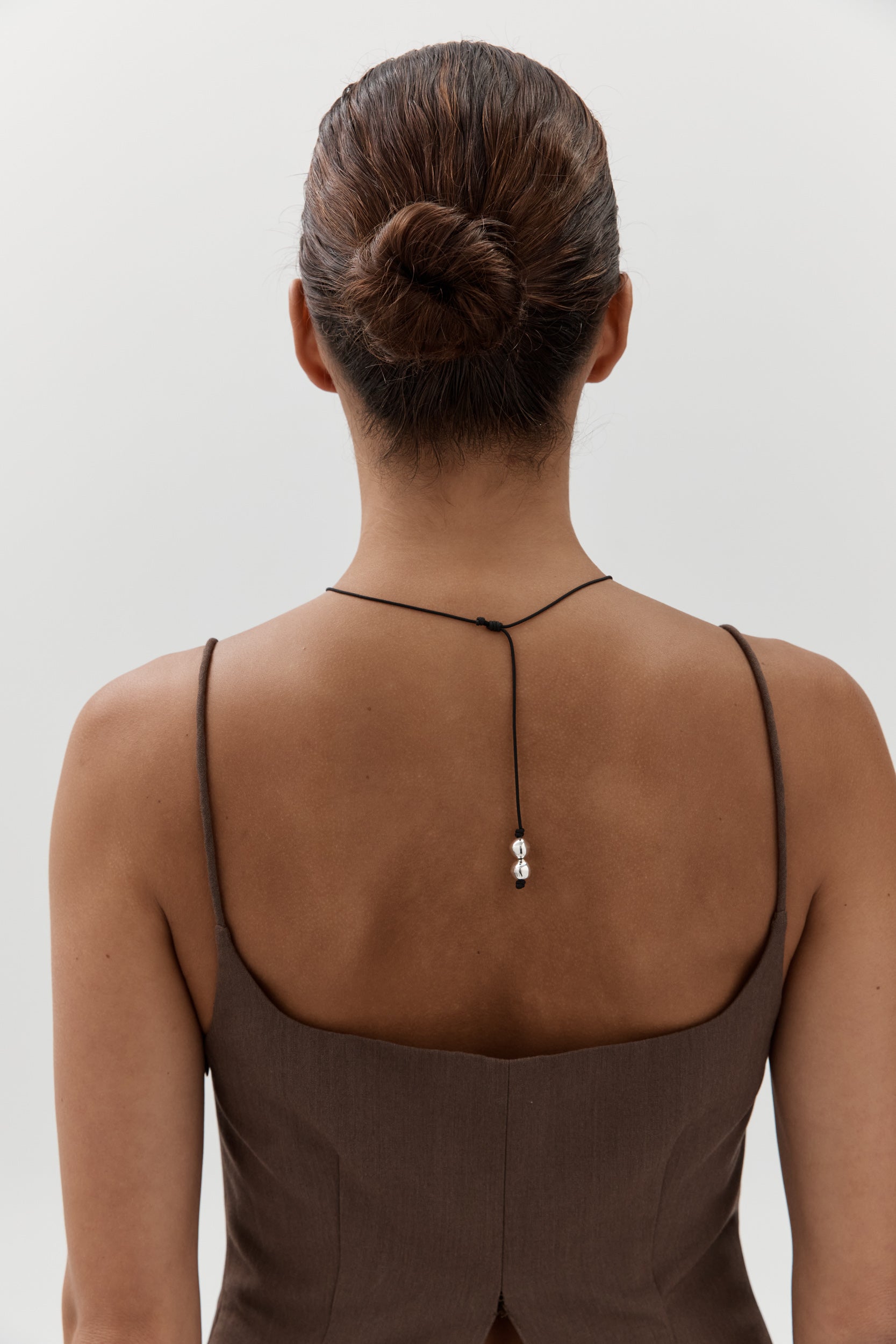 Figure Cord Necklace - Silver