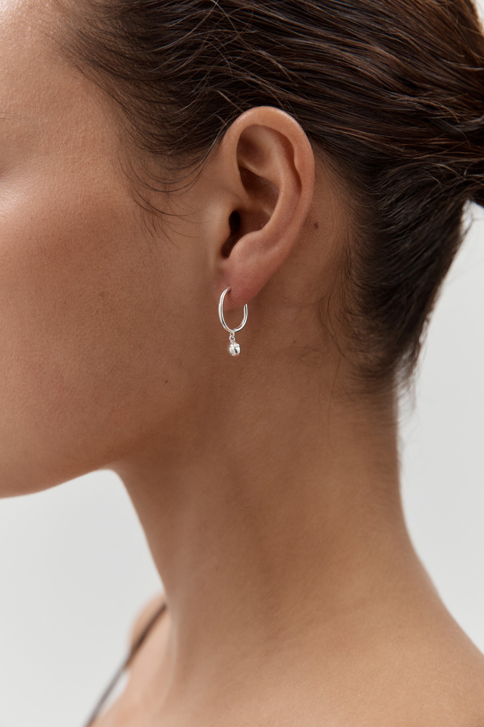 Mini Drop Hoops - Silver