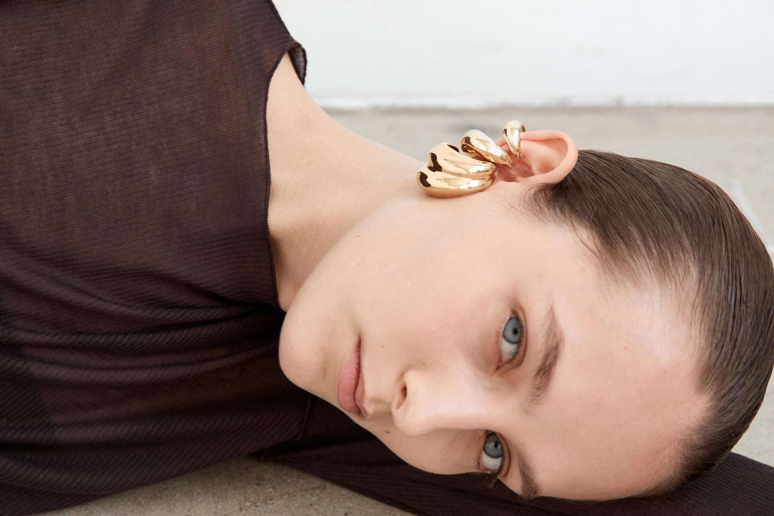 Concave Ear Cuff - Large - Gold