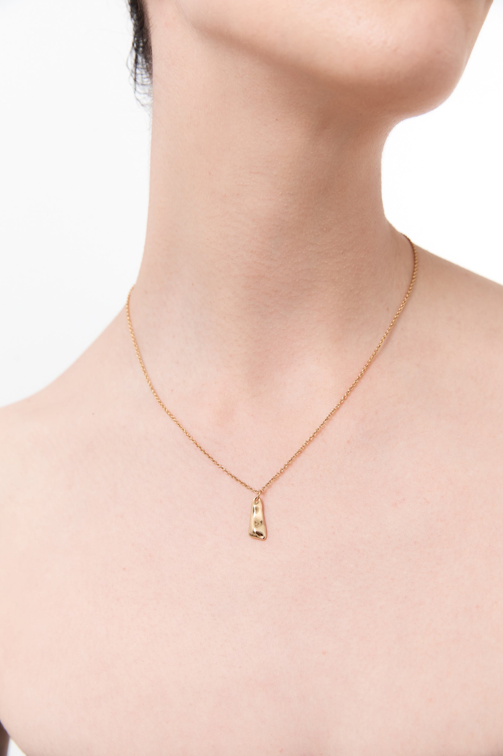 Solo Tag Pendant Necklace - Gold