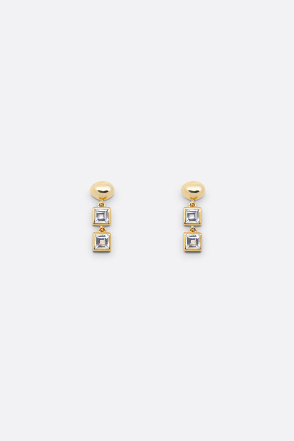 Veer Topaz Earrings - Gold