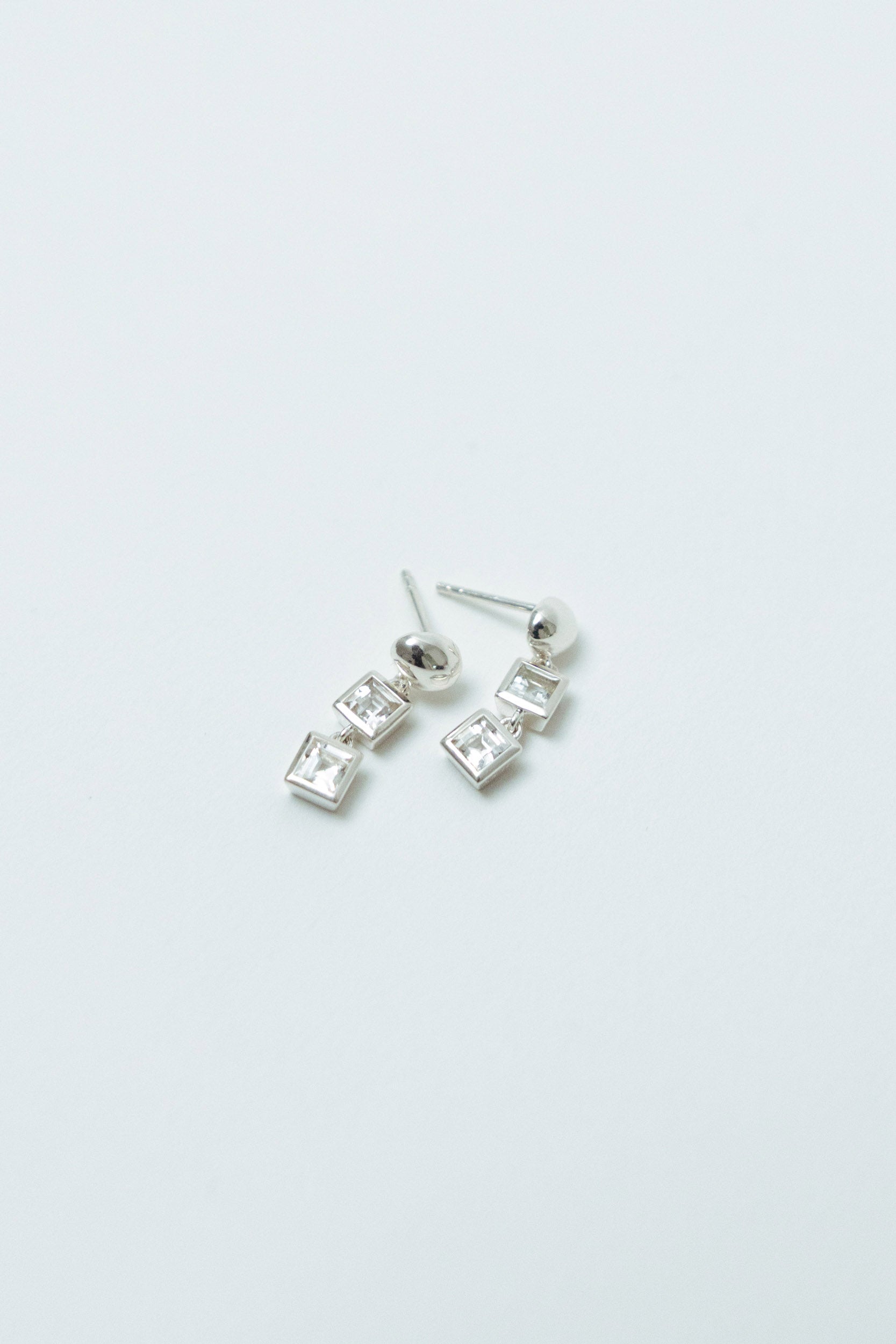 Veer Topaz Earrings - Silver