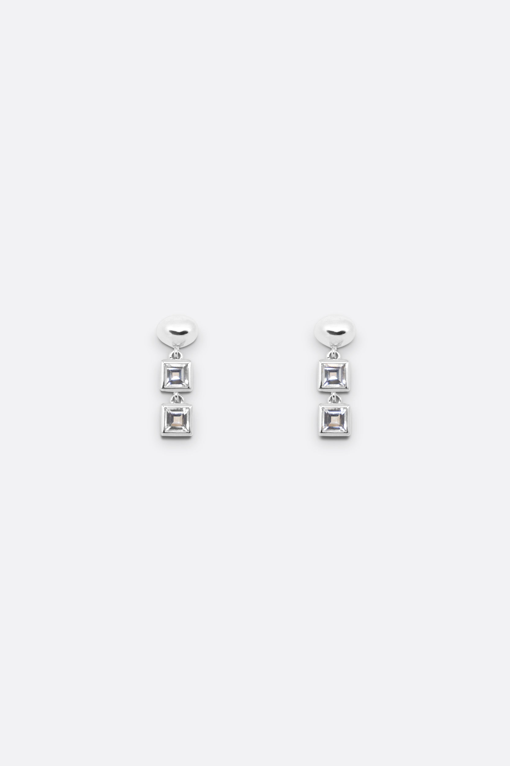 Veer Topaz Earrings - Silver