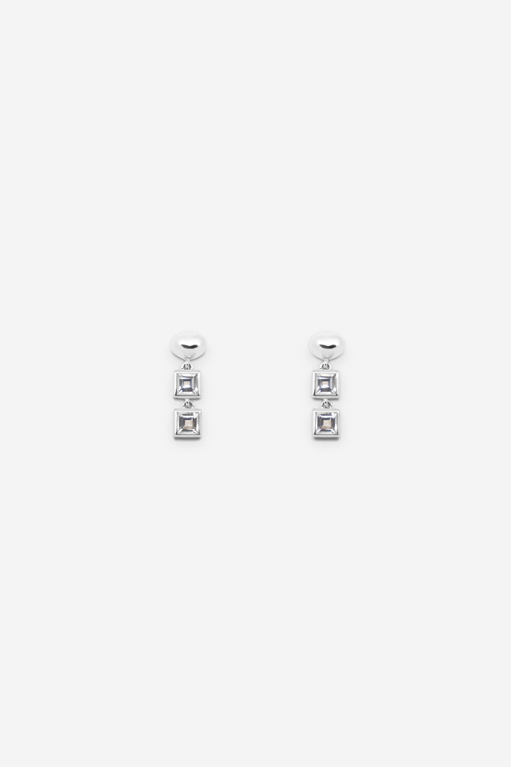 Veer Topaz Earrings - Silver