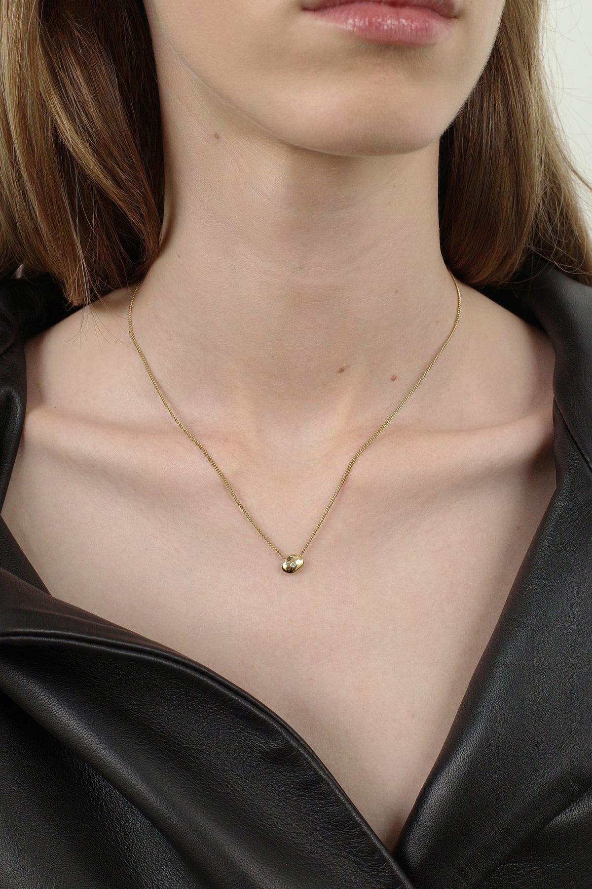 Mini Gemstone Drop Necklace - Gold
